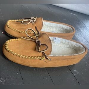 Sox Tab Men's Tan Leather Loafers with Warm Lining